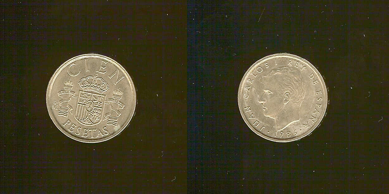 Spain 100 pesetas Juan Carlos I 1986 AU+